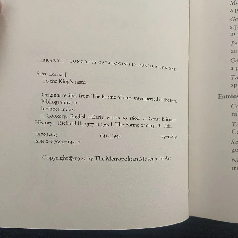 To The King's Taste Book